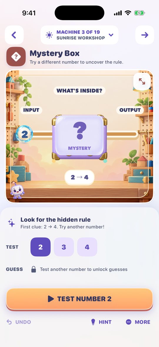 Mystery Box: test numbers to find the hidden rule
